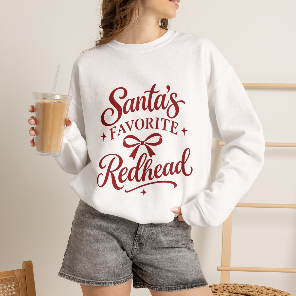 Santa’s Favorite Redhead Christmas Crewneck Sweatshirt