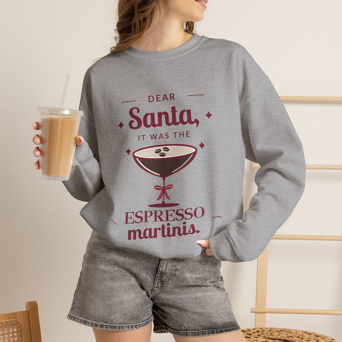 Dear Santa Espresso Martini Christmas Sweatshirt