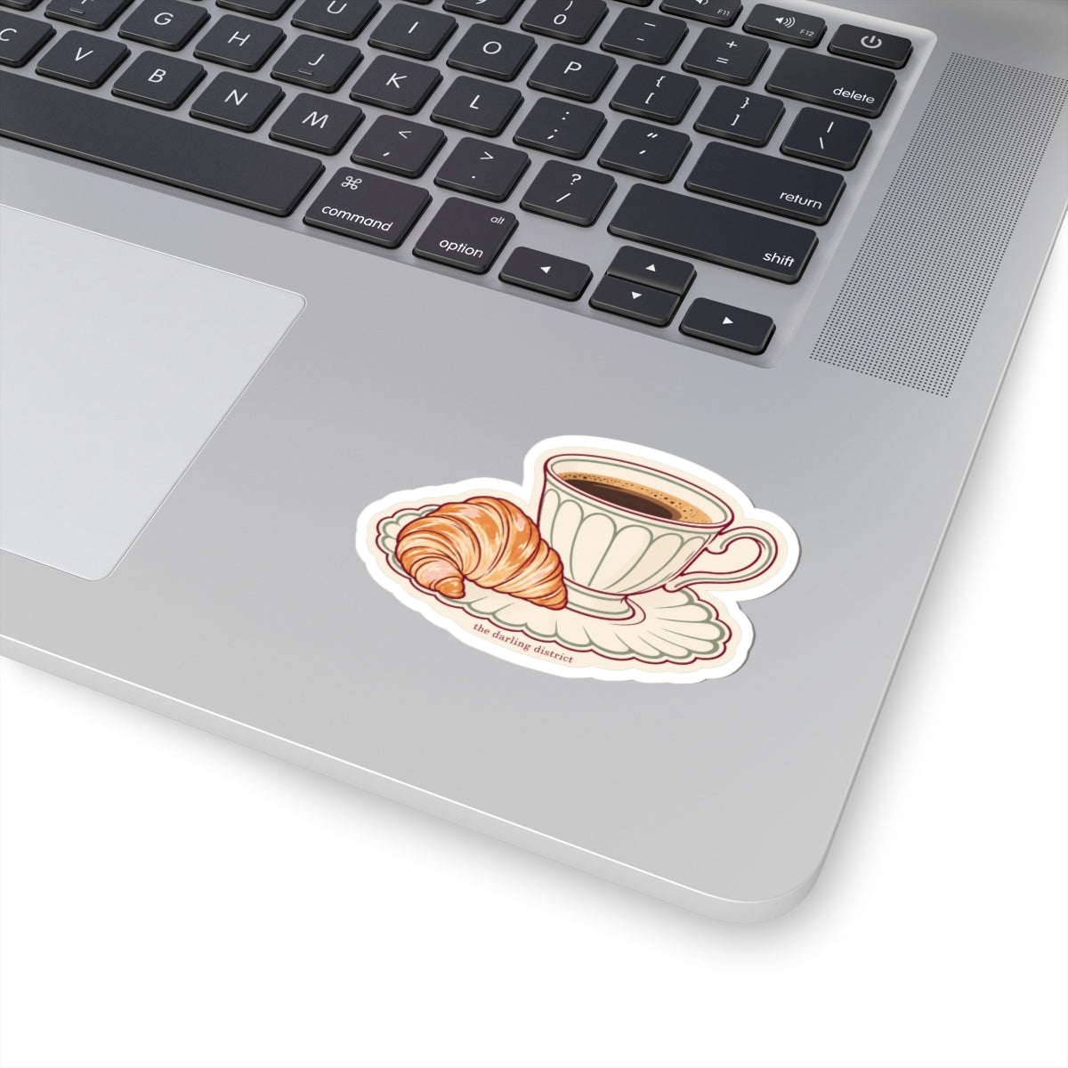 Croissant and Coffee Kiss-Cut Sticker
