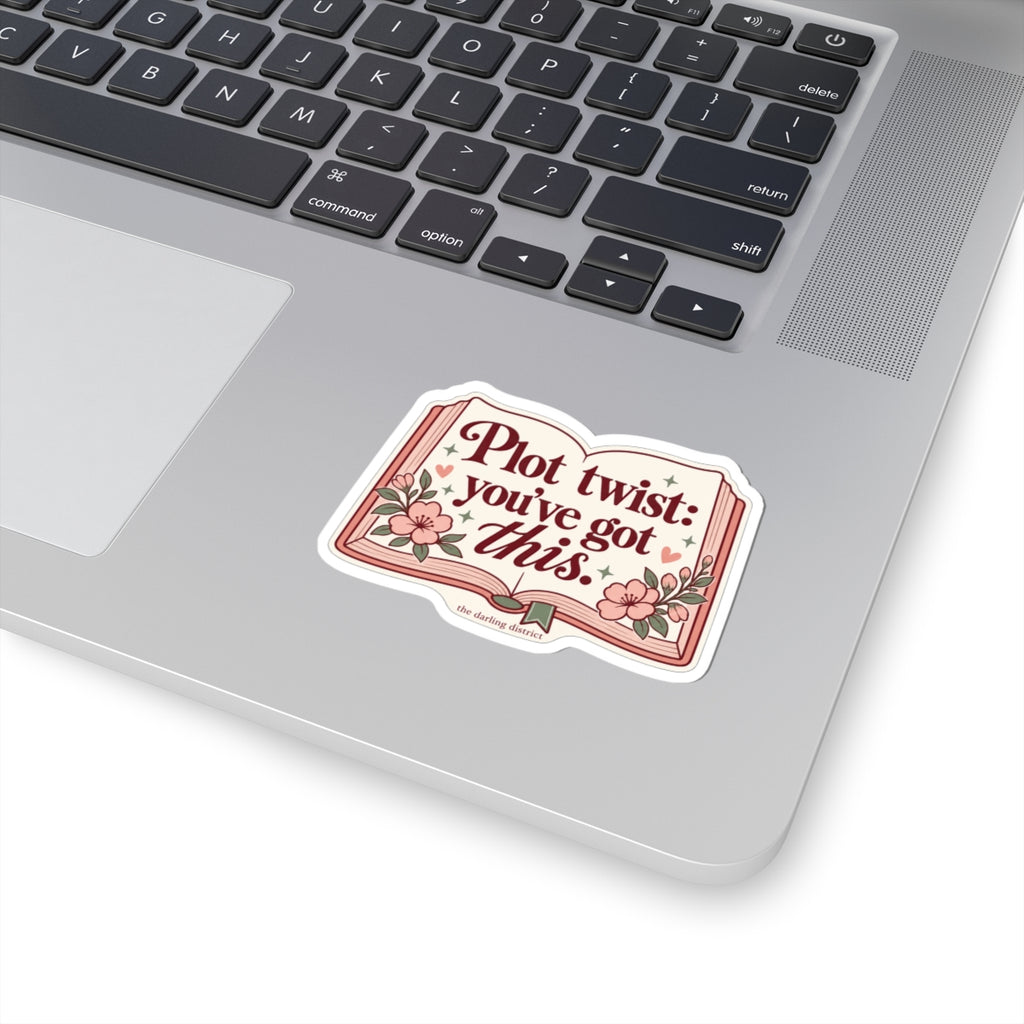 Plot Twist You’ve Got This Bookish Floral Kiss-Cut Sticker
