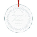 Personalized Crystal Glass Wedding Ornament – Engraved Married Couple Keepsake