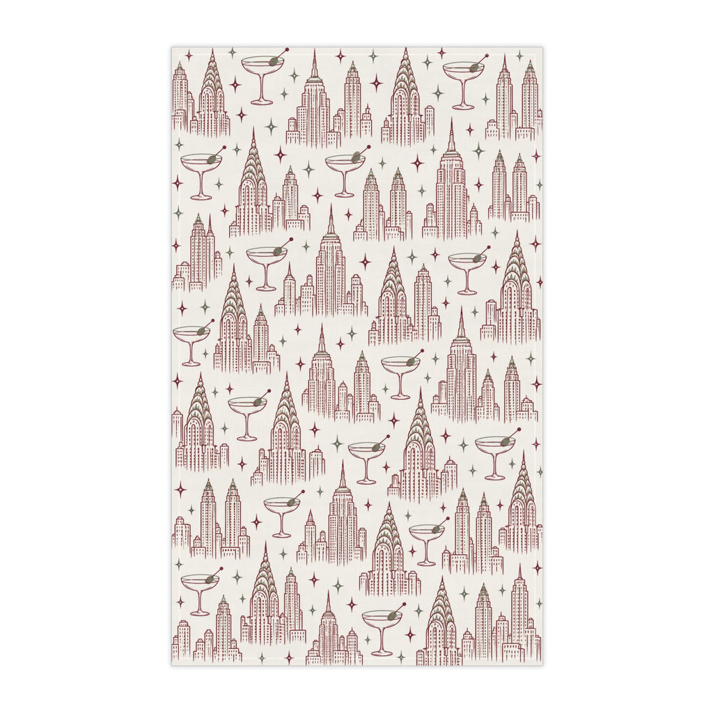 Art Deco Cityscape Tea Towel