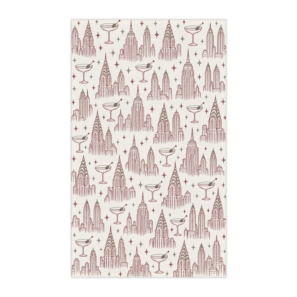 Art Deco Cityscape Tea Towel
