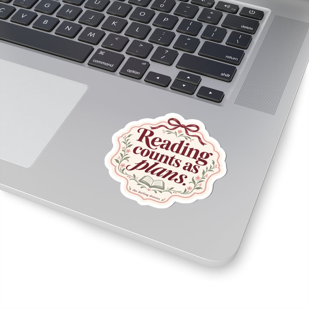 Reading Counts as Plans Book Lover Kiss-Cut Sticker