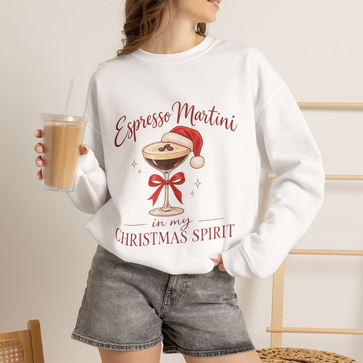 Espresso Martini Christmas Spirit Crewneck Sweatshirt
