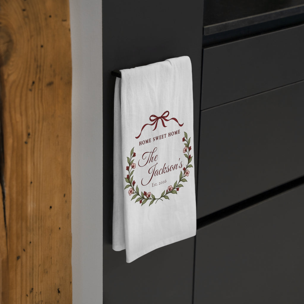 Personalized Family Name Tea Towel | Wedding & Housewarming Gift