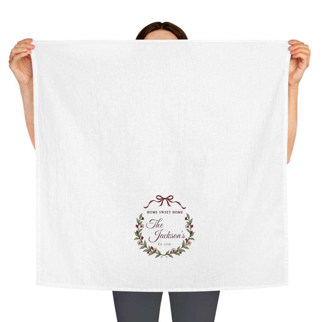 Personalized Family Name Tea Towel | Wedding & Housewarming Gift
