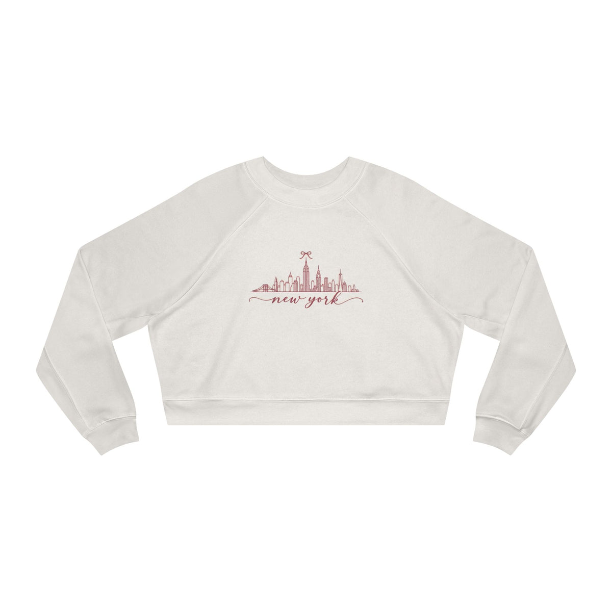 New York City Skyline Cropped Pullover —  Script Font