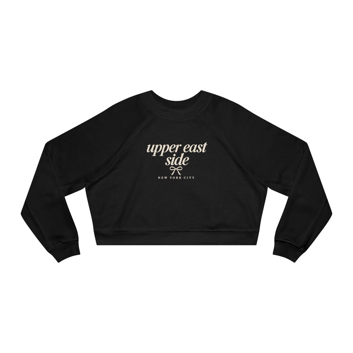 Cropped Pullover — "Upper East Side" Vintage Script Women's Fleece