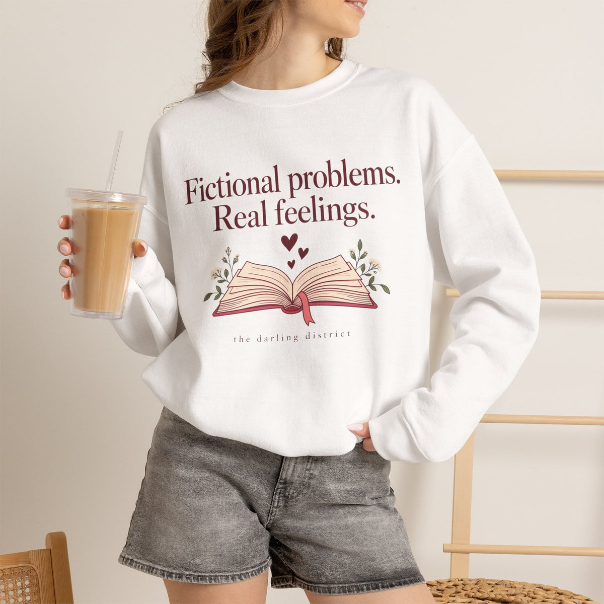 Fictional Problems, Real Feelings Reading Sweatshirt