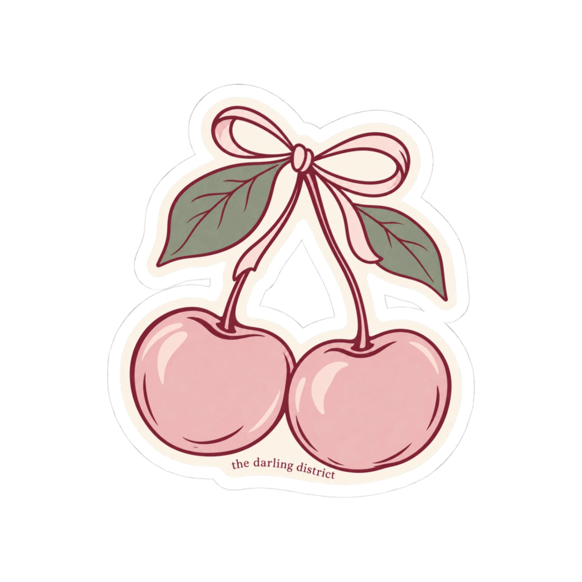 The Darling District Cherry Kiss-Cut Sticker