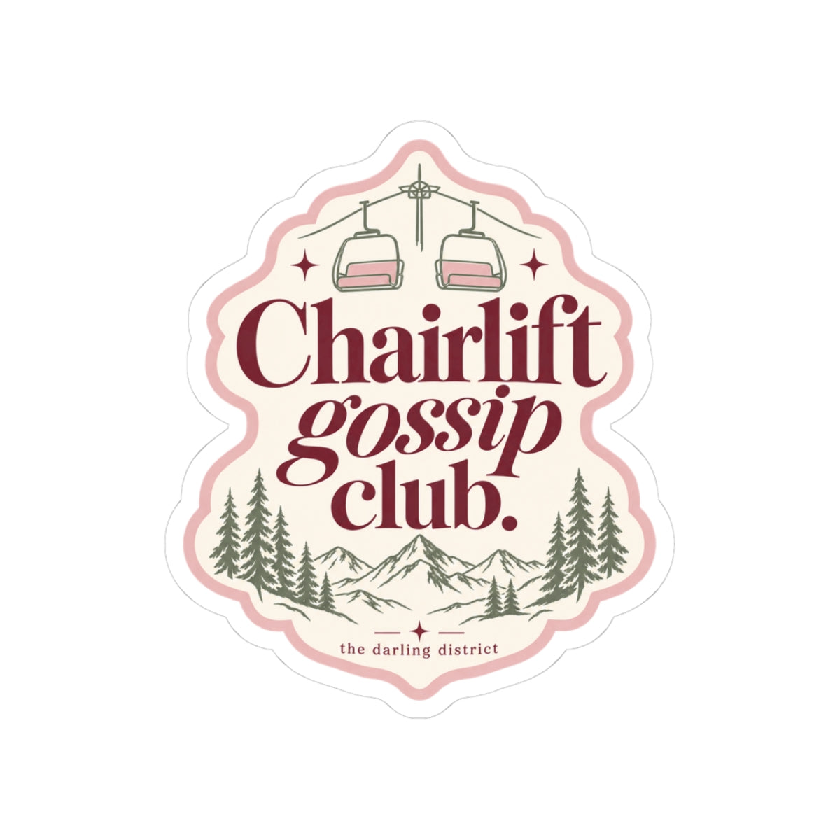 Chairlift Gossip Club Kiss-Cut Sticker