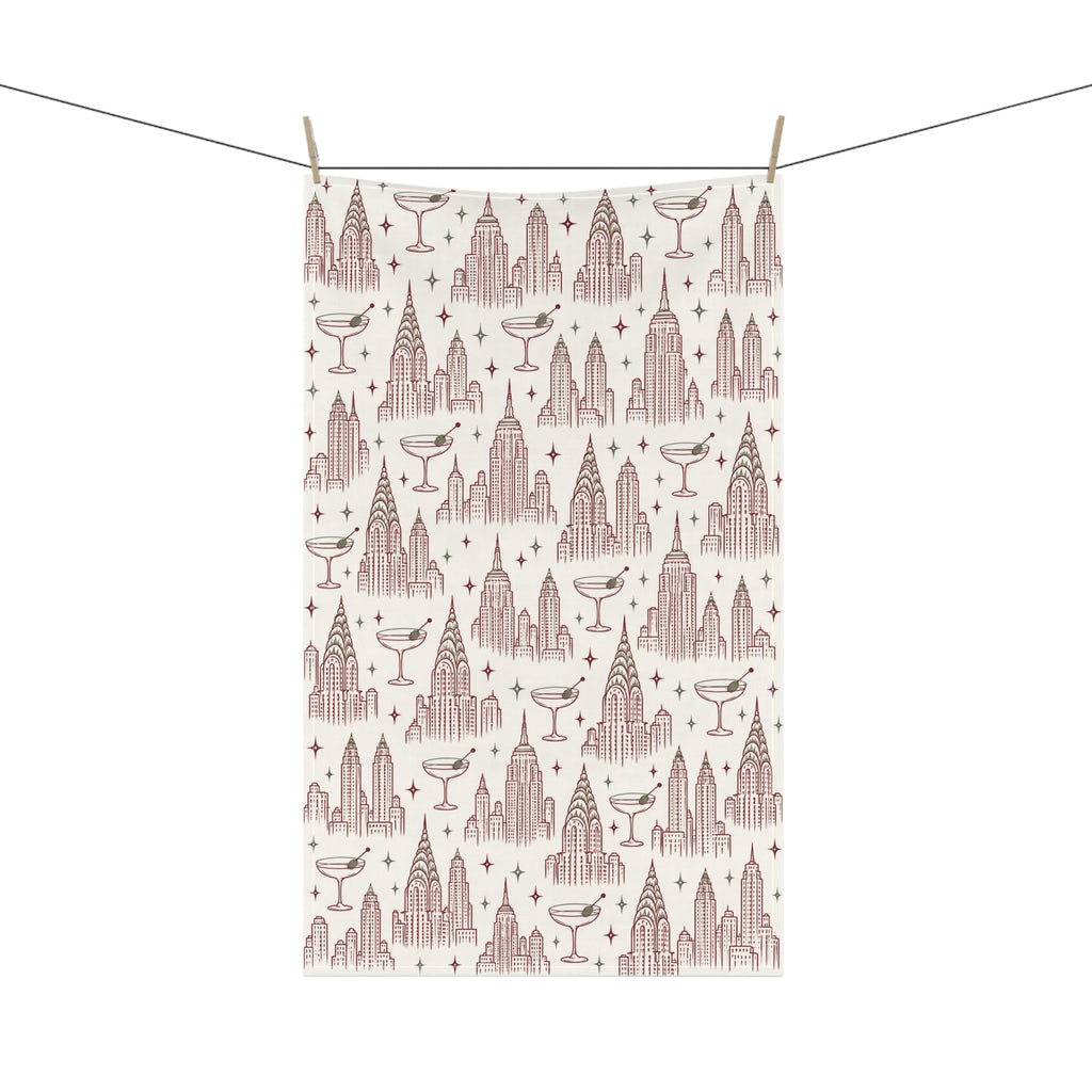 Art Deco Cityscape Tea Towel