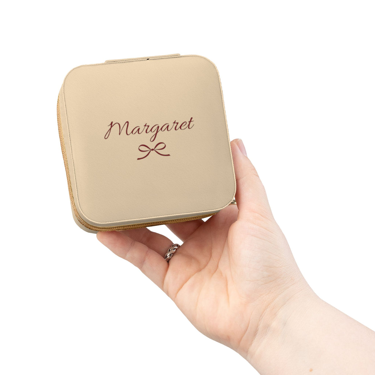 Personalized Bow Jewelry Case – Custom Name Bridesmaid Gift