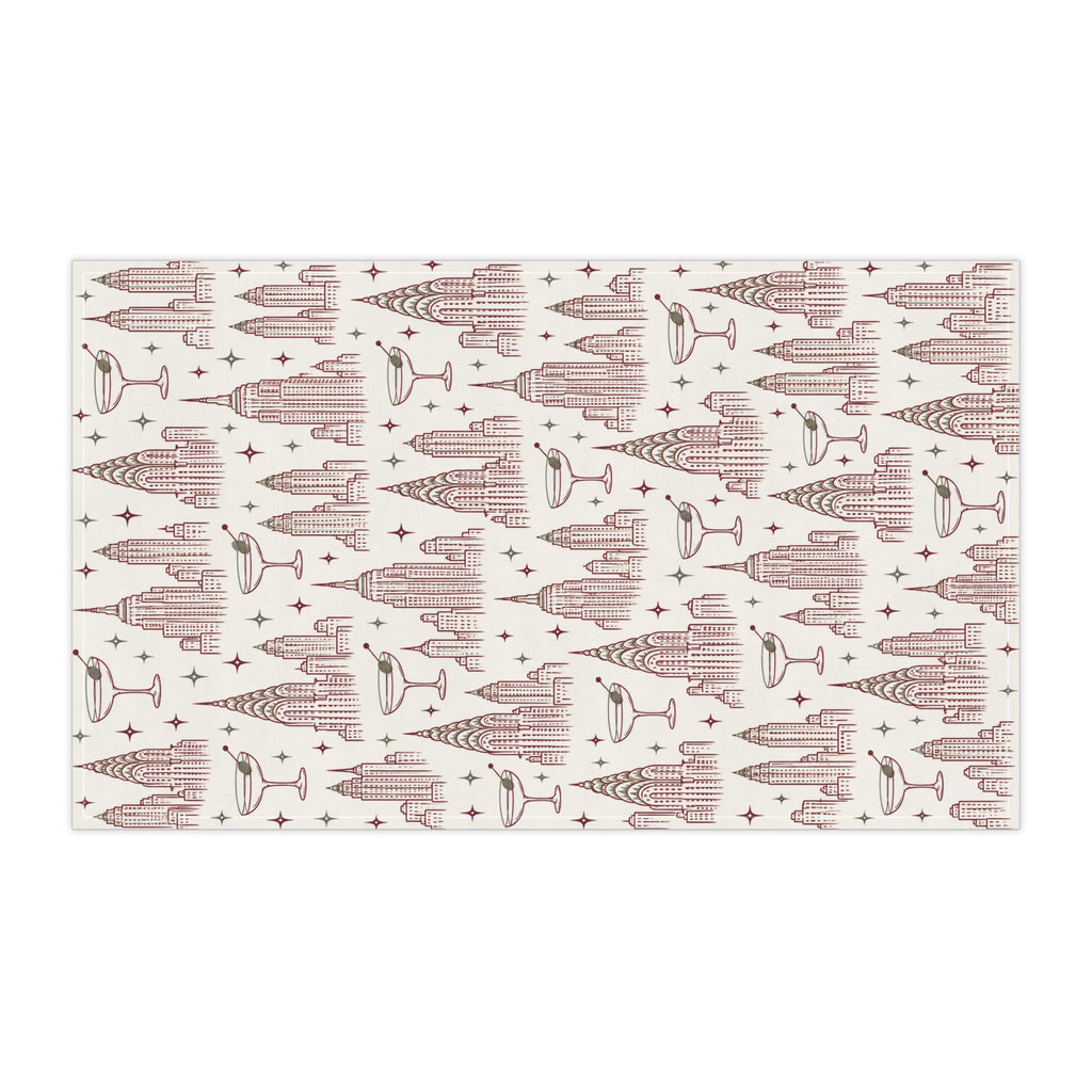 Art Deco Cityscape Tea Towel