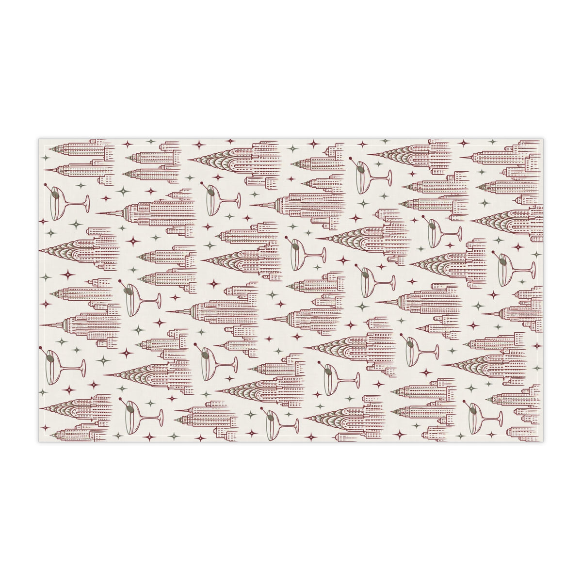 Art Deco Cityscape Tea Towel