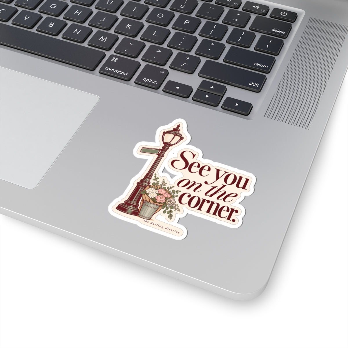 See You on the Corner Vintage Street Lamp Kiss-Cut Sticker