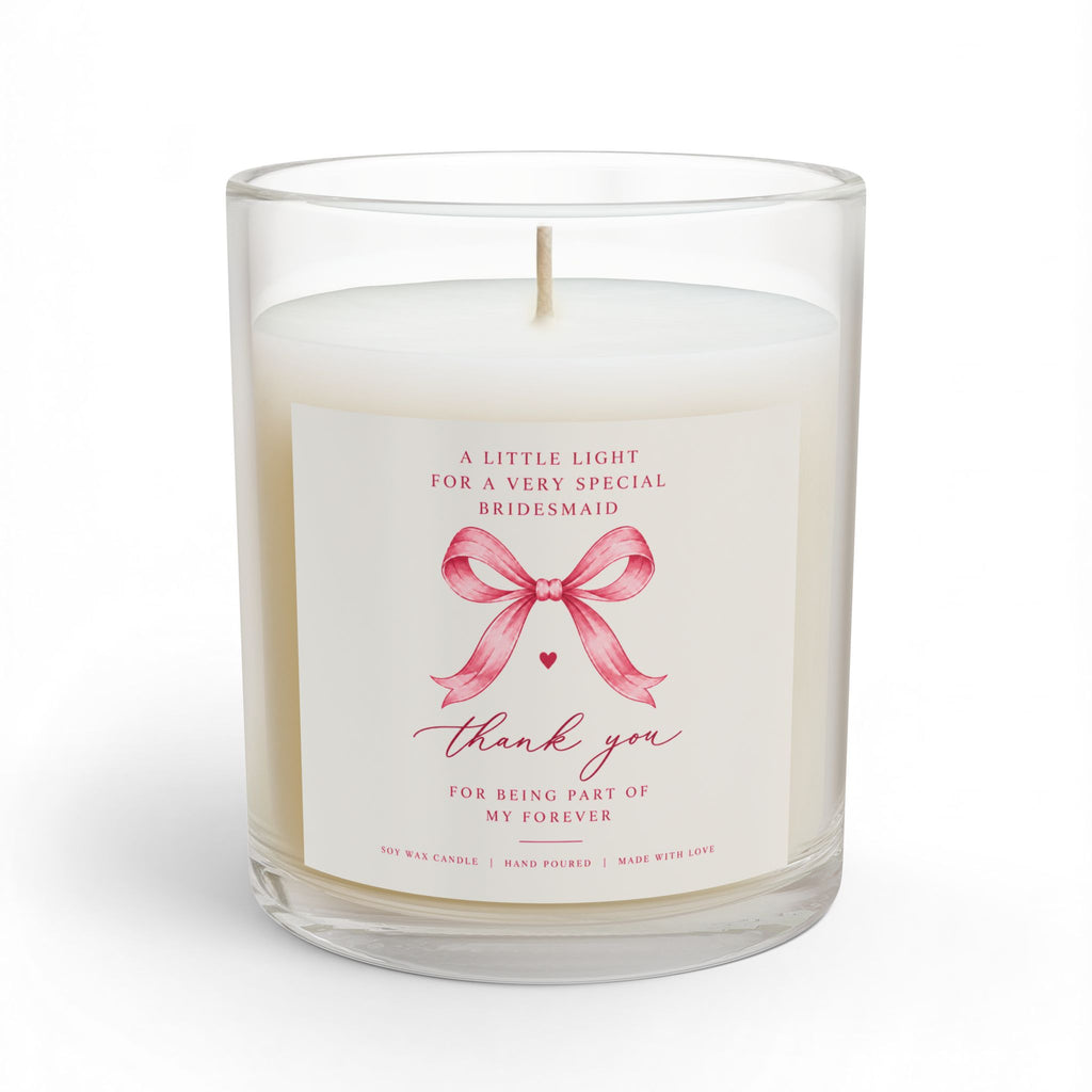 Bridesmaid Thank You Candle | Soy Wax Bridal Party Gift | “A Little Light” Wedding Party Candle