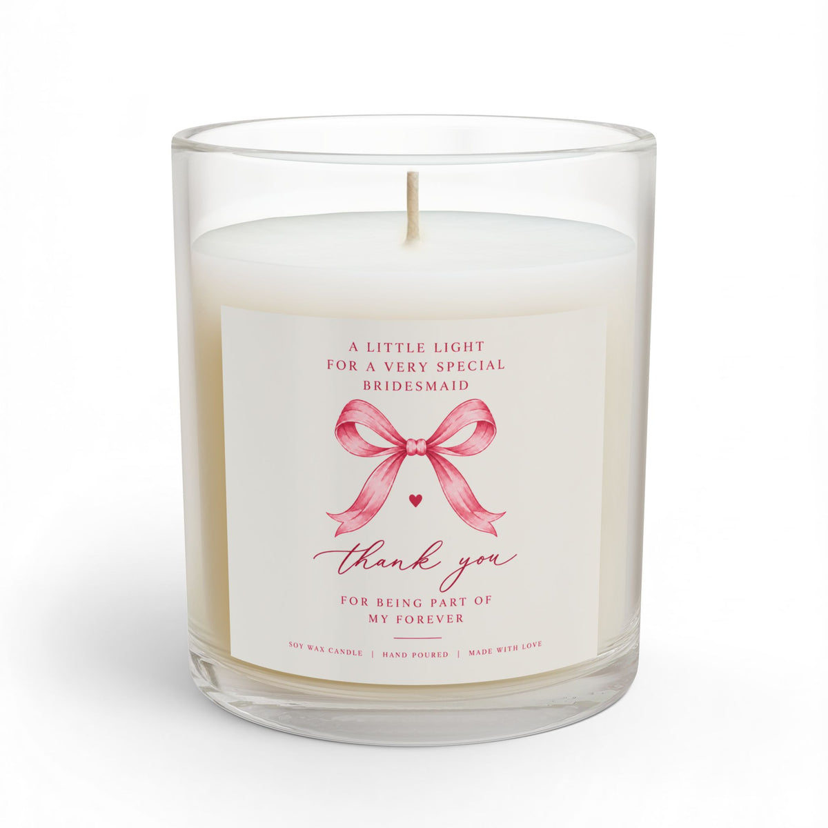 Bridesmaid Thank You Candle | Soy Wax Bridal Party Gift | “A Little Light” Wedding Party Candle