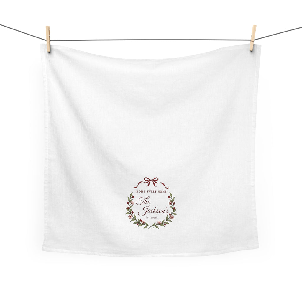Personalized Family Name Tea Towel | Wedding & Housewarming Gift
