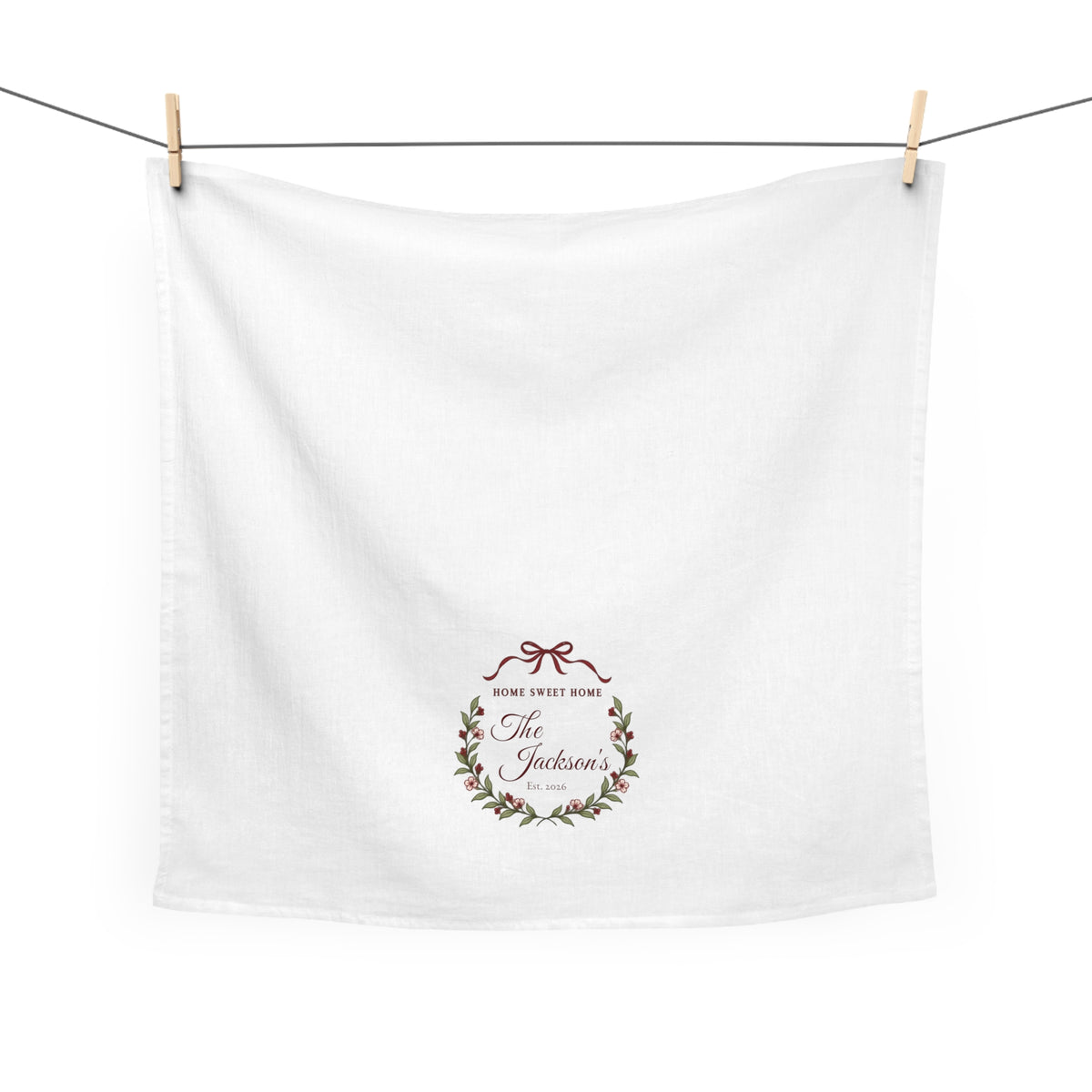 Personalized Family Name Tea Towel | Wedding & Housewarming Gift