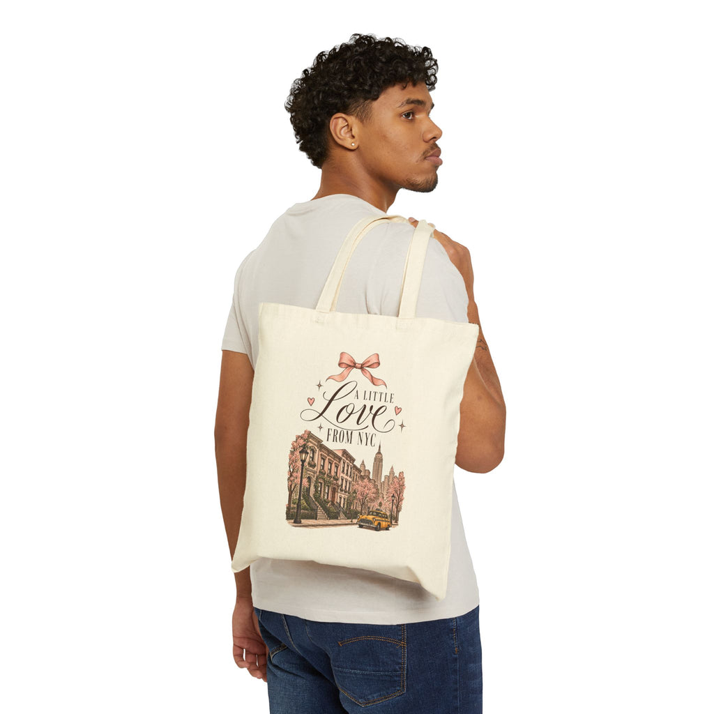 Tote Bag — 'A Little Love From NYC' Vintage Cityscape Cotton Tote