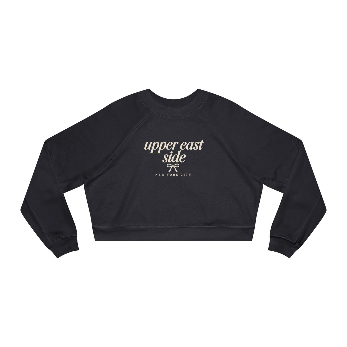 Cropped Pullover — "Upper East Side" Vintage Script Women's Fleece