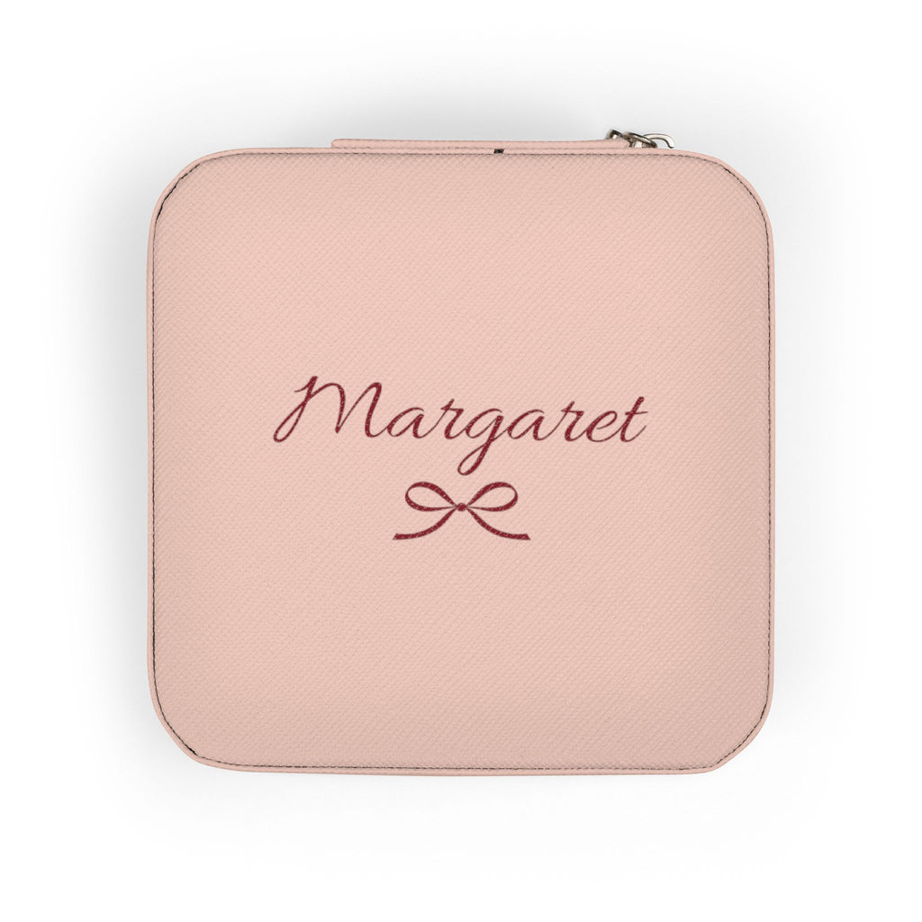Personalized Bow Jewelry Case – Custom Name Bridesmaid Gift