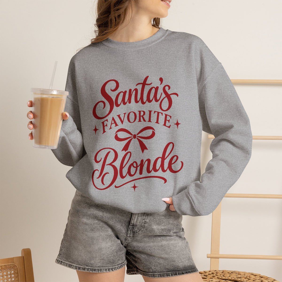Santa’s Favorite Blonde Christmas Sweatshirt