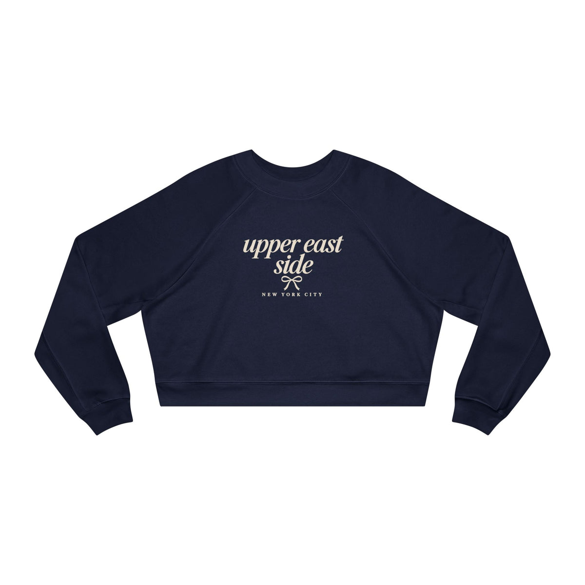 Cropped Pullover — "Upper East Side" Vintage Script Women's Fleece