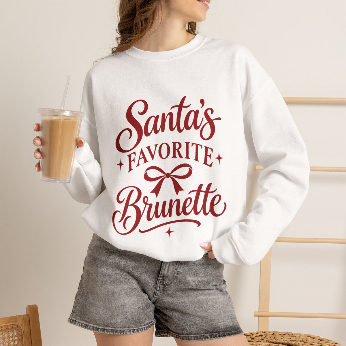 Santa’s Favorite Brunette Christmas Sweatshirt