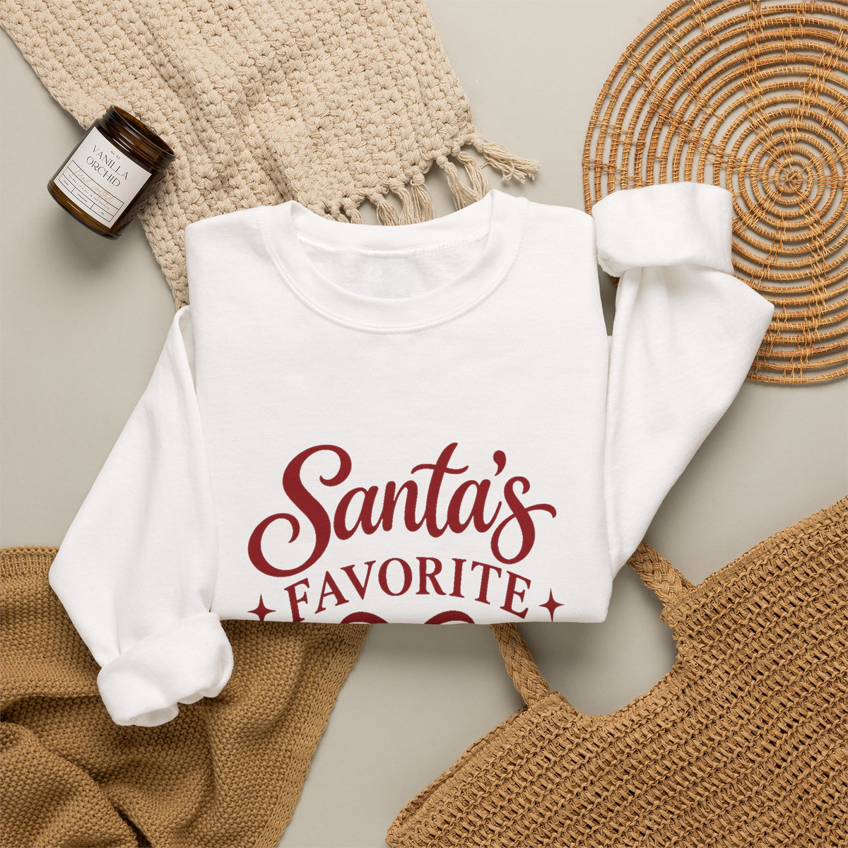 Santa’s Favorite Redhead Christmas Crewneck Sweatshirt