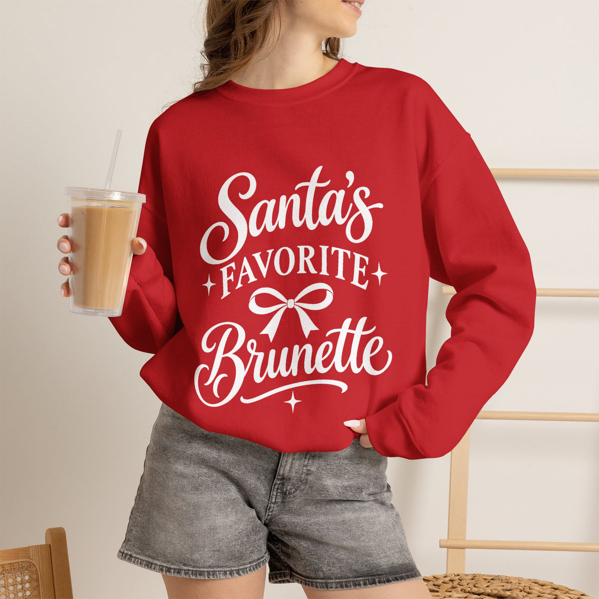 Santa’s Favorite Brunette Christmas Sweatshirt