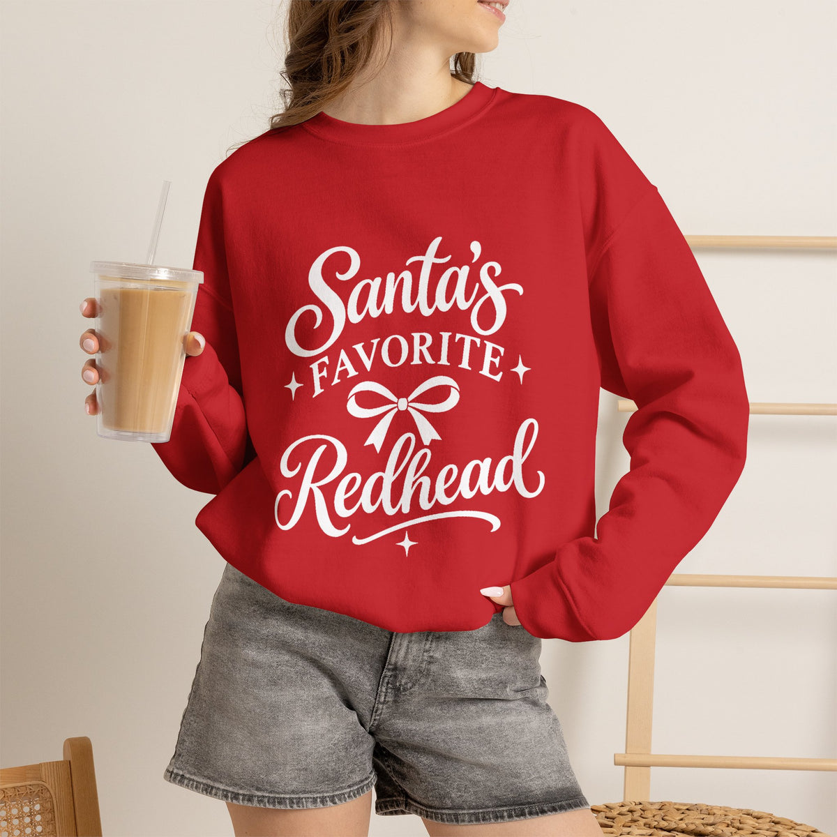 Santa’s Favorite Redhead Christmas Crewneck Sweatshirt