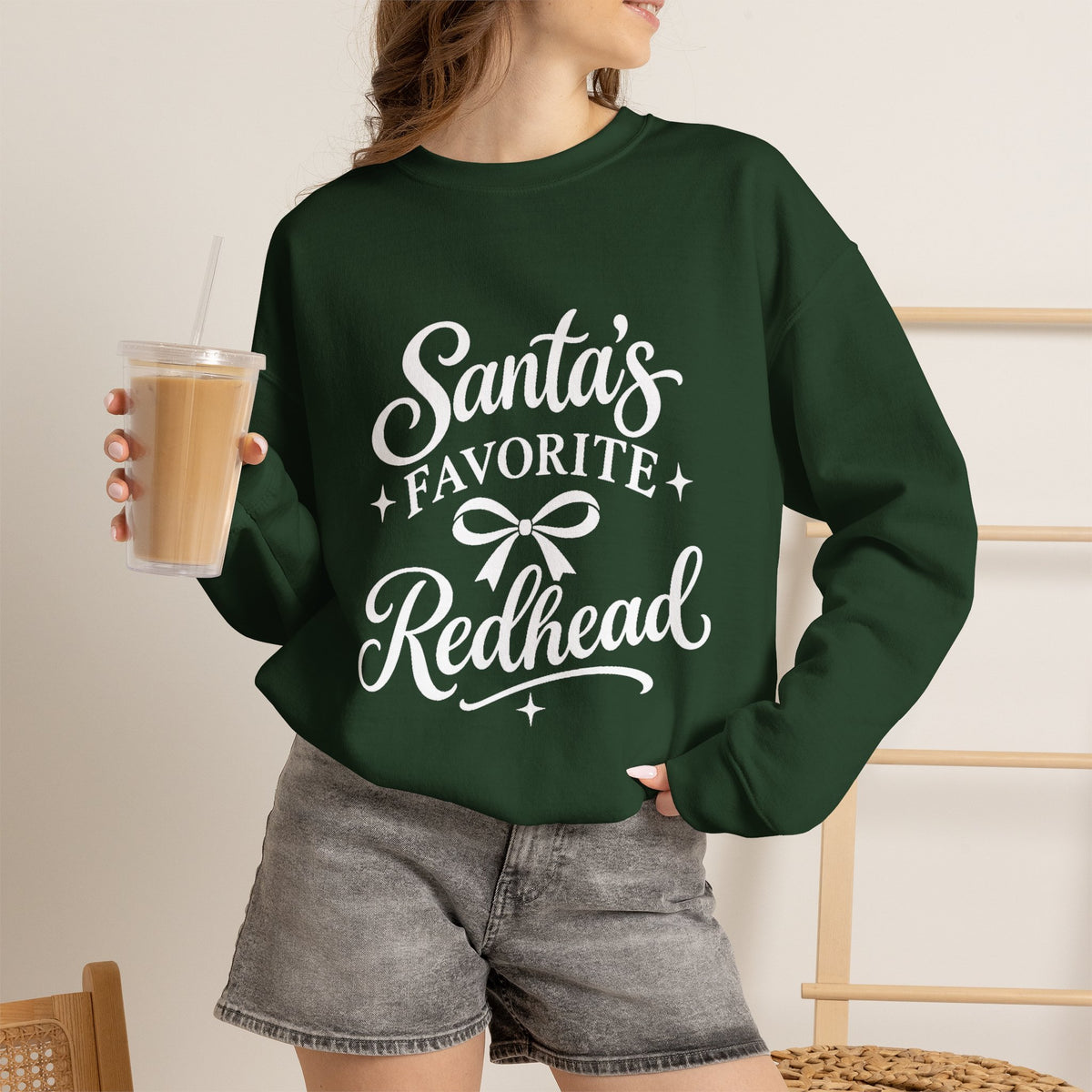 Santa’s Favorite Redhead Christmas Crewneck Sweatshirt