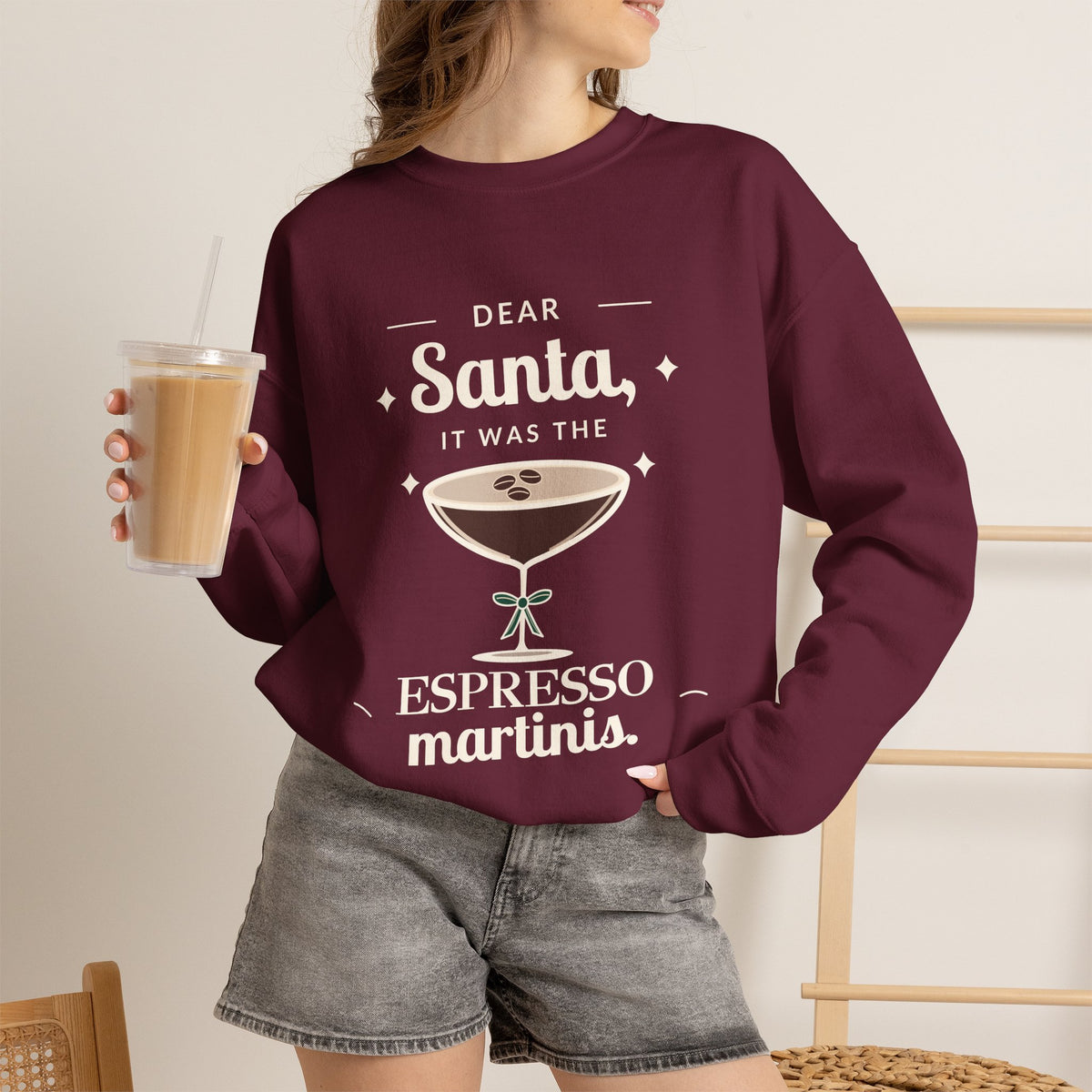 Dear Santa Espresso Martini Christmas Sweatshirt