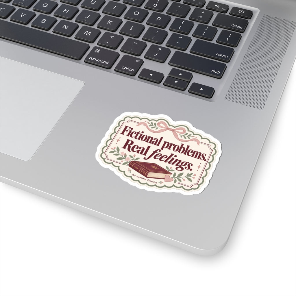Fictional Problems, Real Feelings Bookish Kiss-Cut Sticker