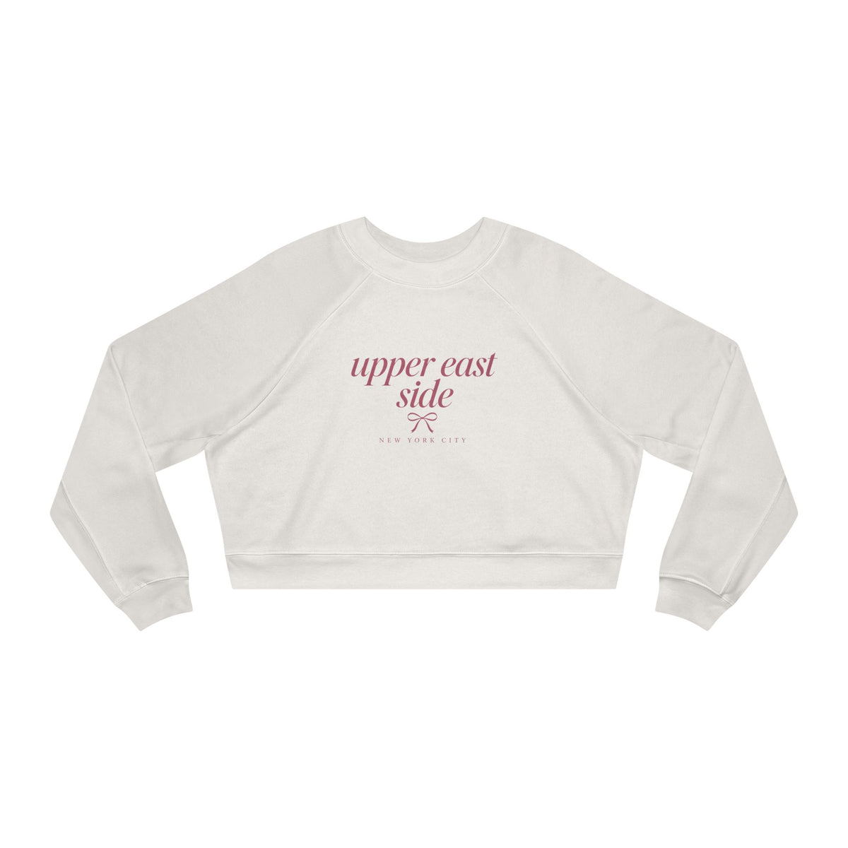 Cropped Pullover — "Upper East Side" Vintage Script Women's Fleece