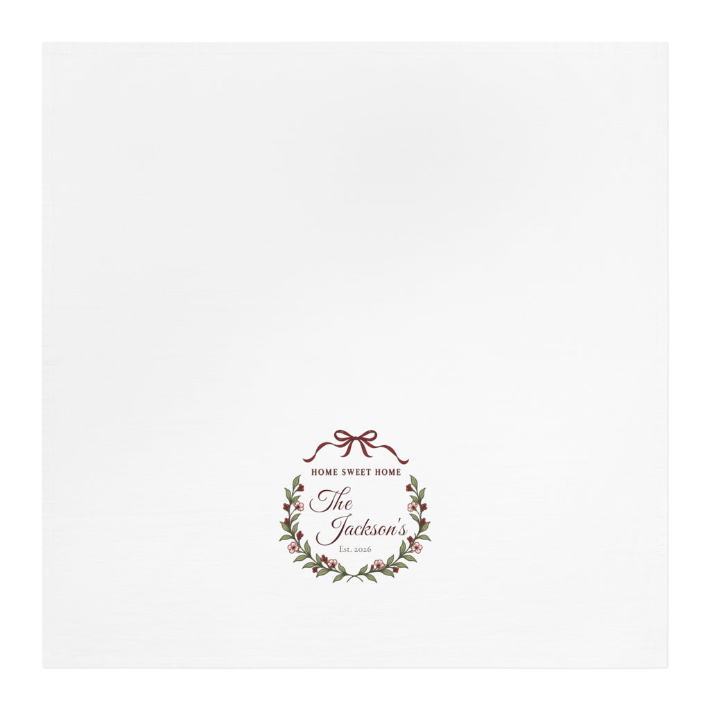 Personalized Family Name Tea Towel | Wedding & Housewarming Gift