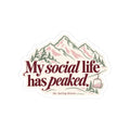 “My Social Life Has Peaked” Mountain Ski Lodge Kiss-Cut Sticker