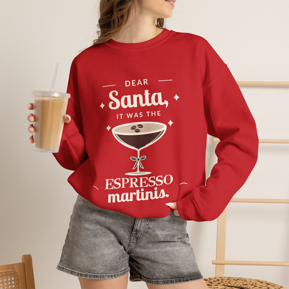 Dear Santa Espresso Martini Christmas Sweatshirt